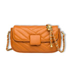 Abdon lederen schoudertas oranje