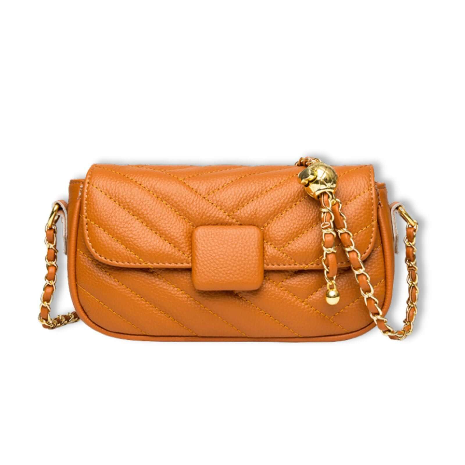 Abdon lederen schoudertas oranje