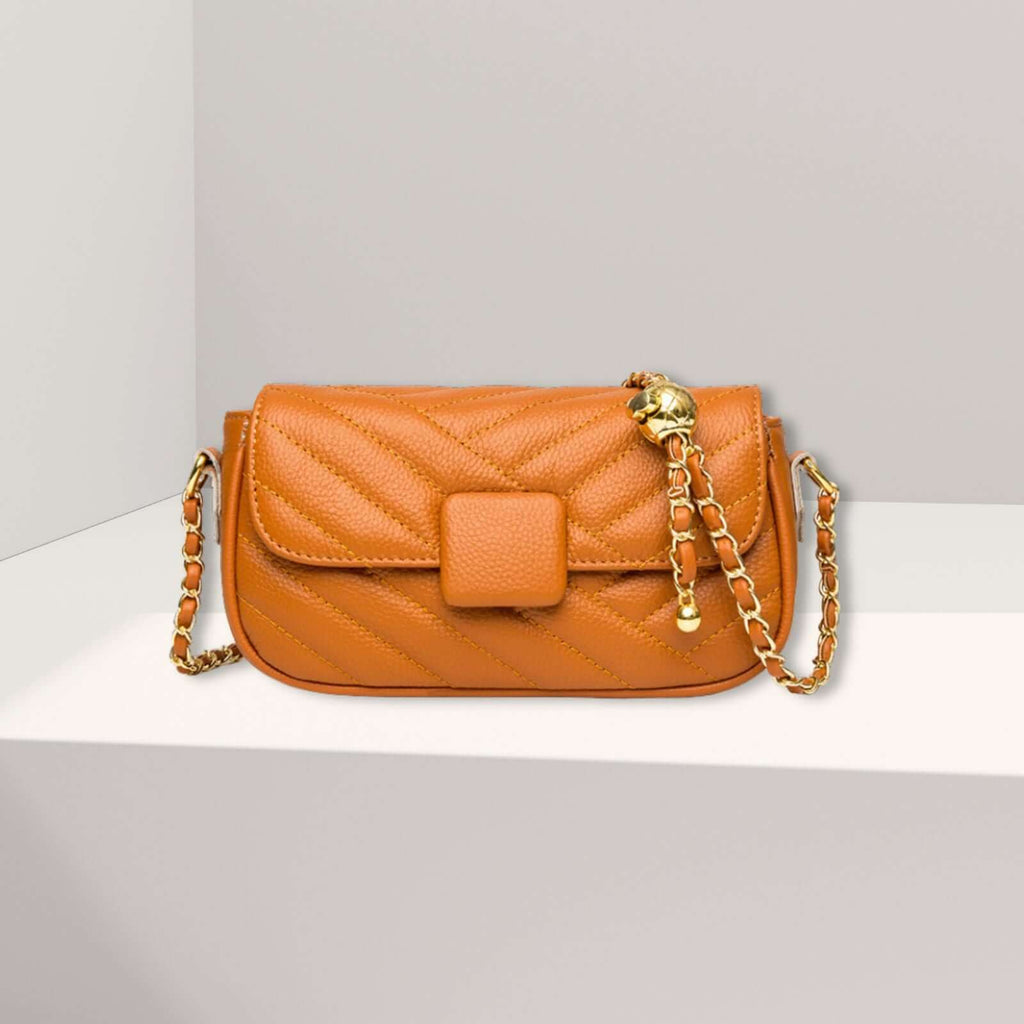 Abdon lederen schoudertas oranje