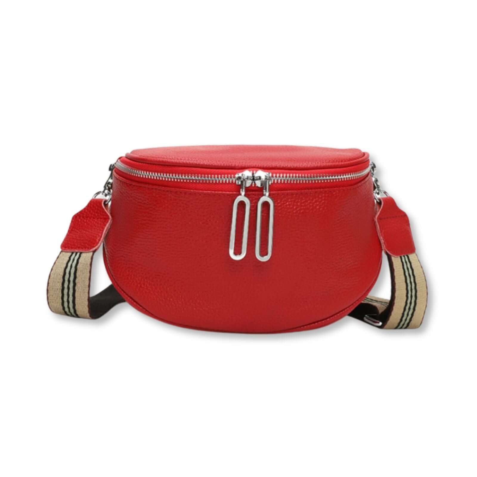 Abner lederen crossbody rood