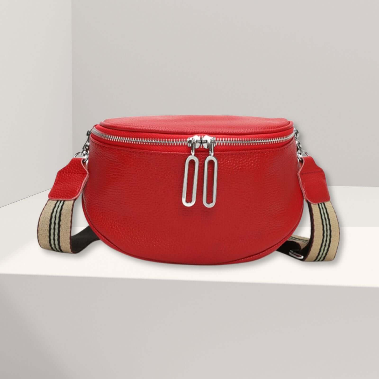 Abner lederen crossbody rood