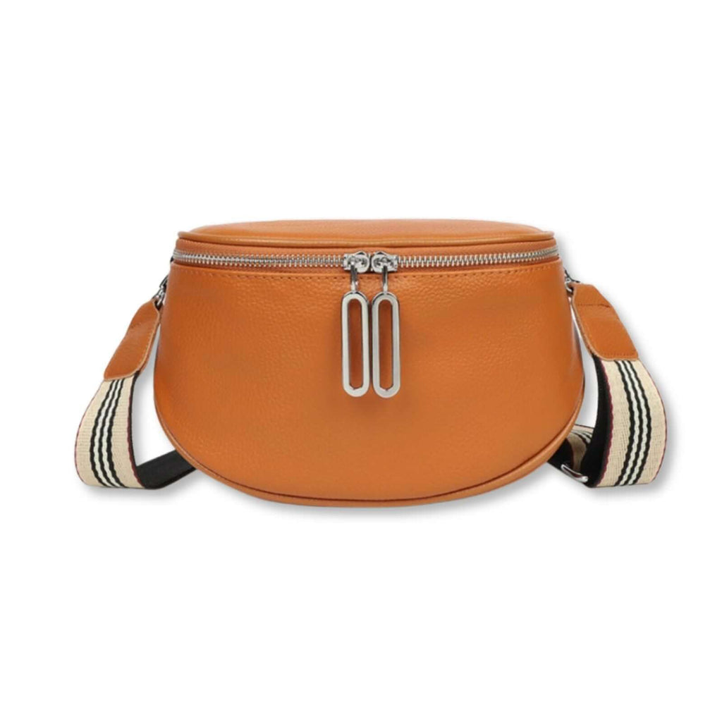 Adael lederen crossbody oranje
