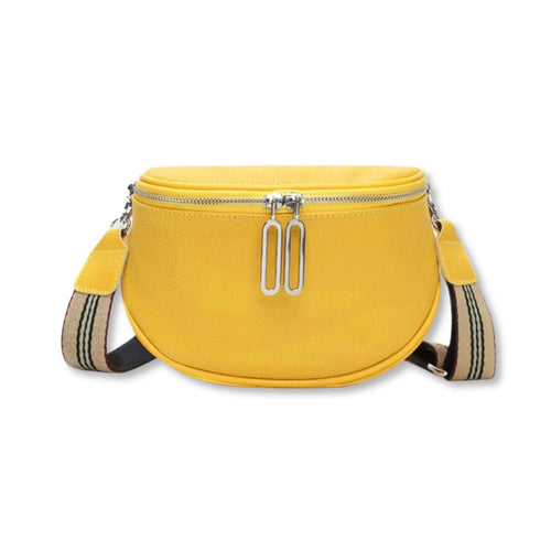 Addie lederen crossbody geel