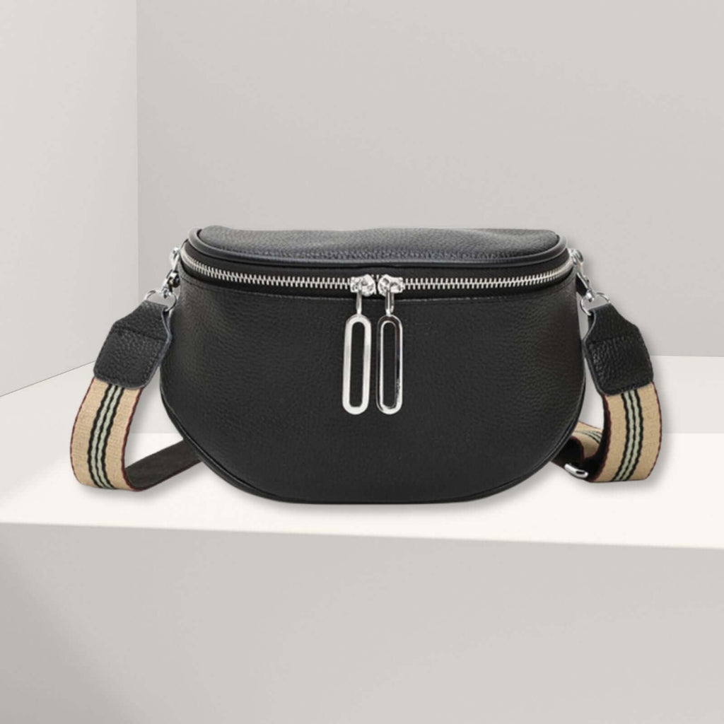 Adino lederen crossbody zwart