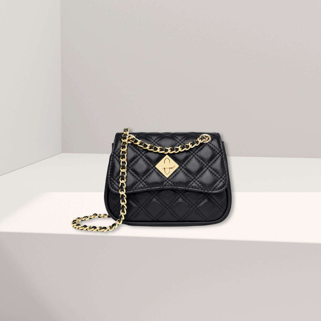 Aedan lederen schoudertas zwart