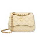 Aeiko lederen schoudertas beige