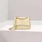 Aeiko lederen schoudertas beige