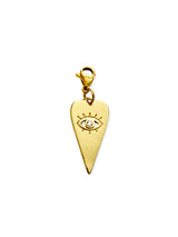 Naja goudkleurige evil eye hart-bedel – Zatthu Jewelry