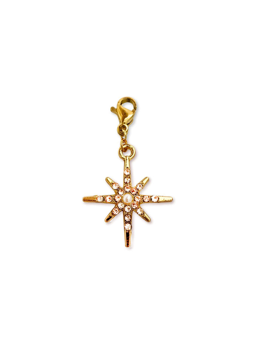 Nanu goudkleurige ster-bedel met zirkonia – Zatthu Jewelry