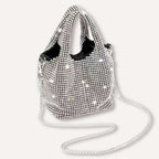 Akiro handtas met kristallen zilver