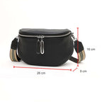 Adino lederen crossbody zwart