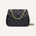 Aemon lederen schoudertas staalblauw