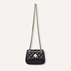 Aemon lederen schoudertas staalblauw