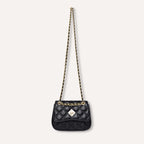 Aedan lederen schoudertas zwart