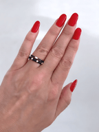 Inyx ring blauw met steentjes