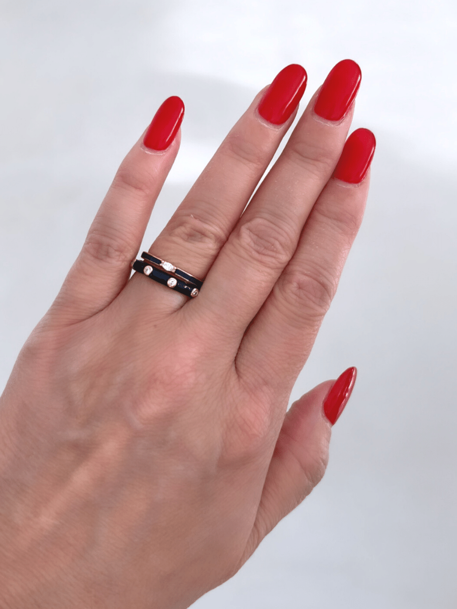 Inuk ring blauw met steentje