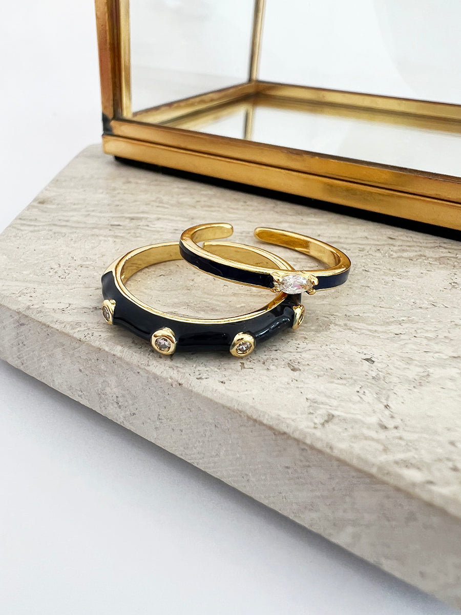 Inuk ring blauw met steentje