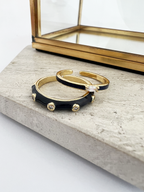 Inze ring zwart met steentjes