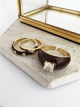 Irem statement ring bruin met steen