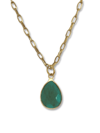 Kary schakelketting met groene hanger