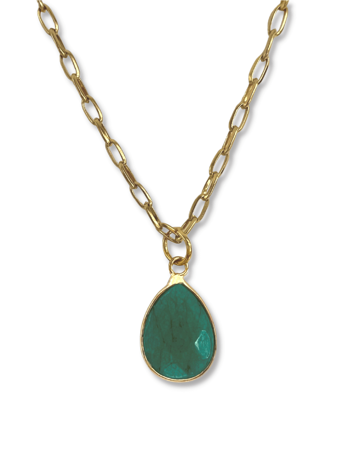 Kary schakelketting met groene hanger