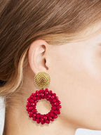 Kati ronde statement oorbellen rood