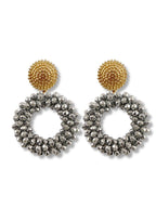 Kayo ronde statement oorbellen zilvergrijs