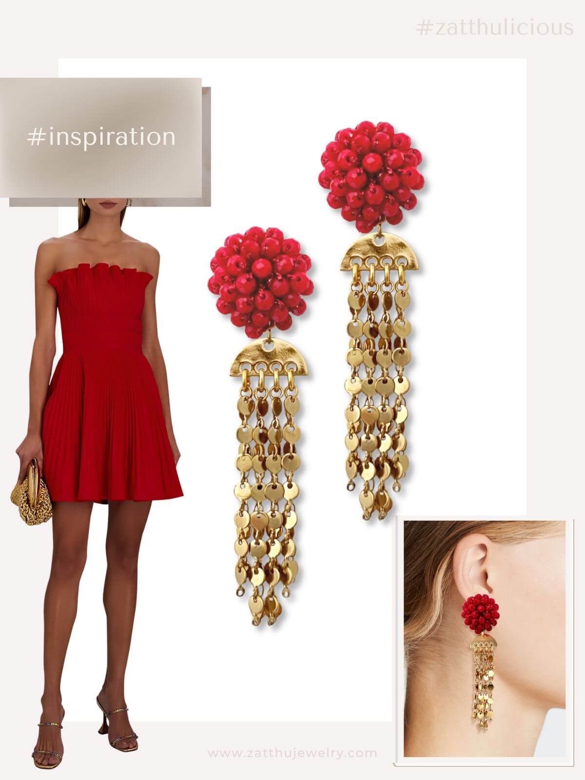 Kayt statement oorbellen rood