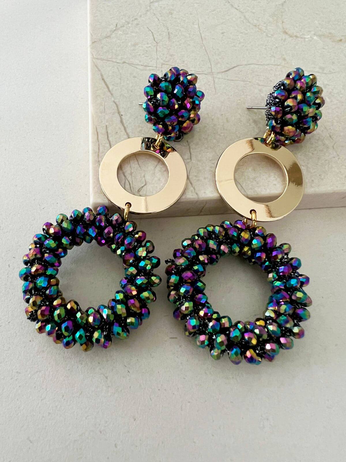 Kess statement kralen oorbellen multicolor