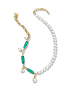 Keza parelketting met kristal groen