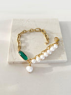 Kiek parelarmband met kristal groen