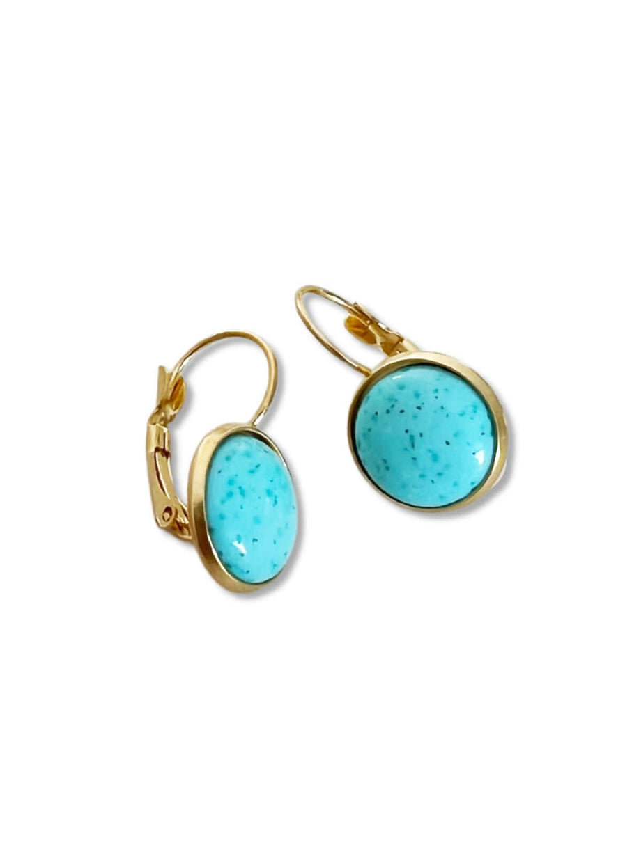 zaad ongebruikt Gelukkig Kila earrings with turquoise stone