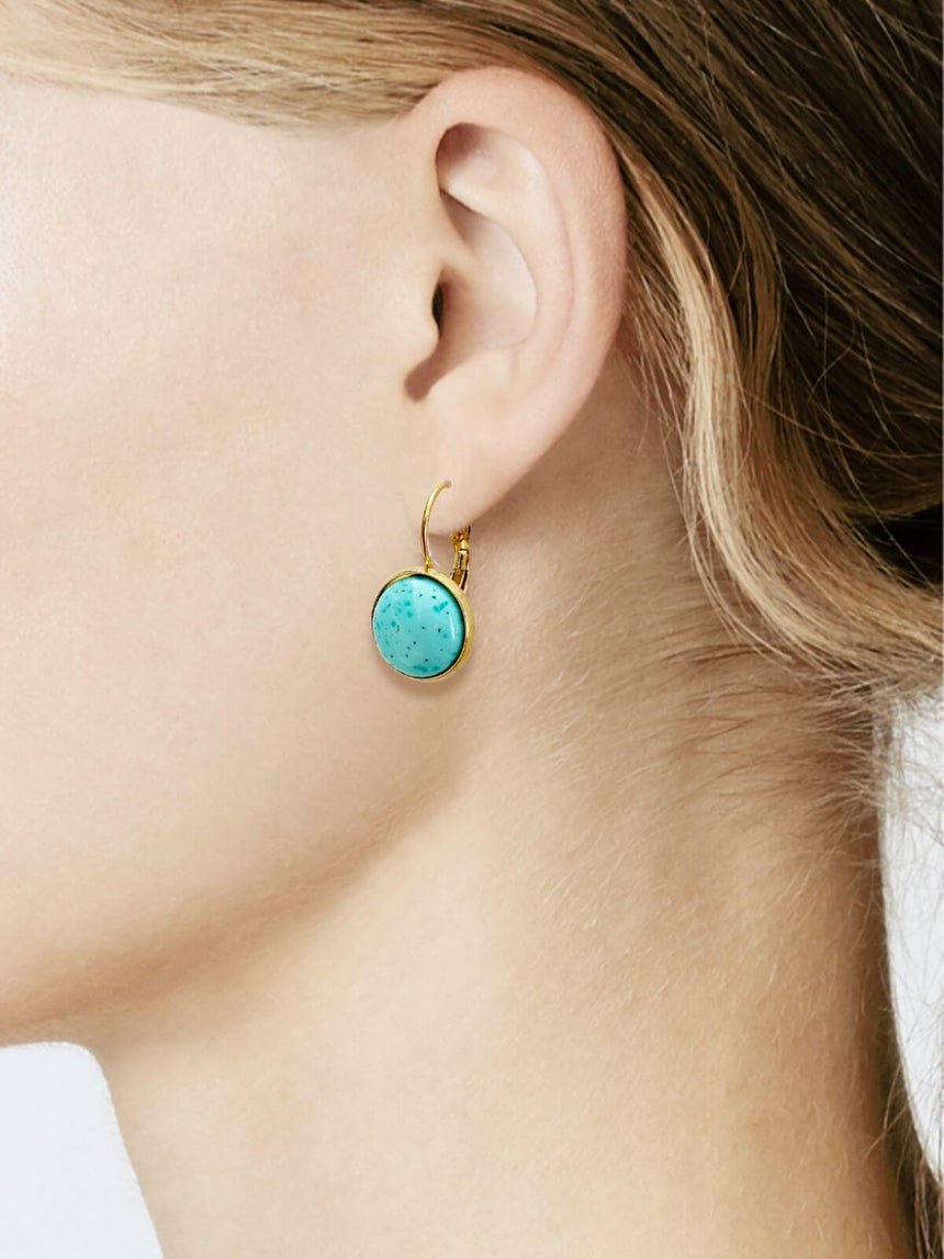 Kila oorbellen met turquoise steen