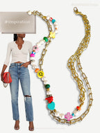 Leau ketting set van 2 multicolor