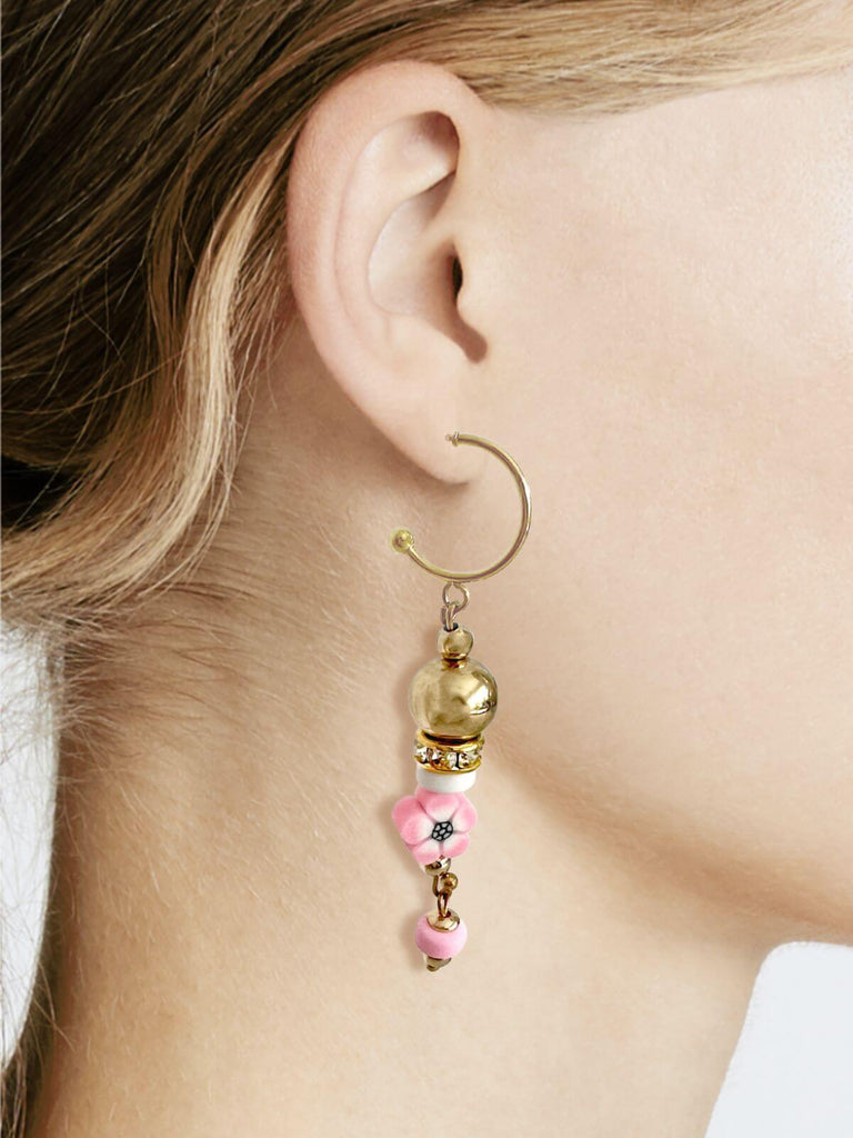 Leia asymmetrische oorbellen roze