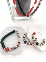 Hava kralen ketting rood met parels