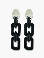 Ibby oorbellen met zwarte schakels