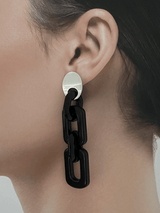 Ibby oorbellen met zwarte schakels