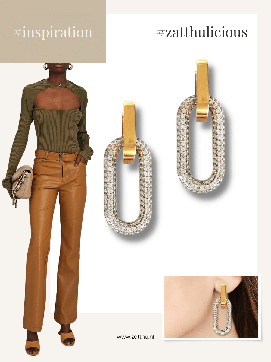 Icel oorbellen met zirkonia hanger