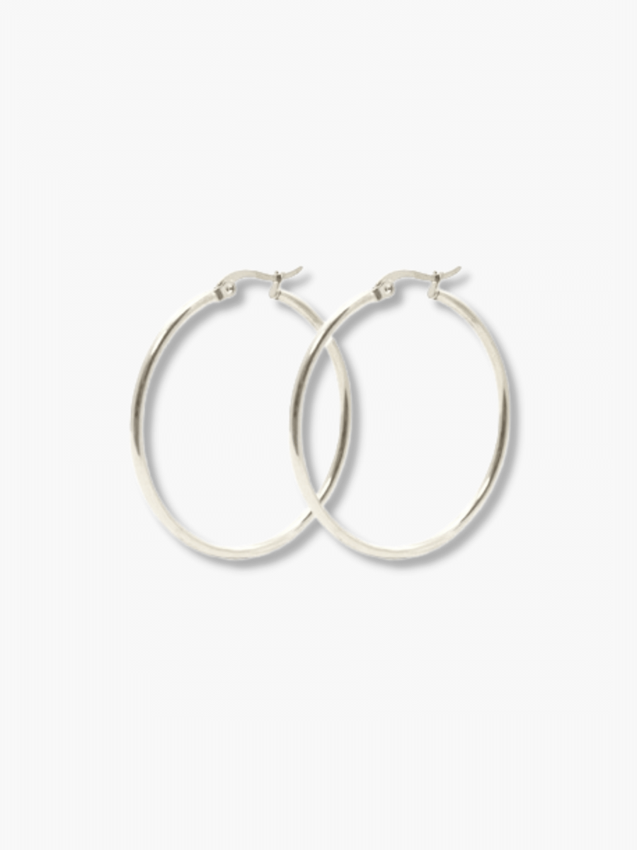 Ieke stainless steel oorringen zilver