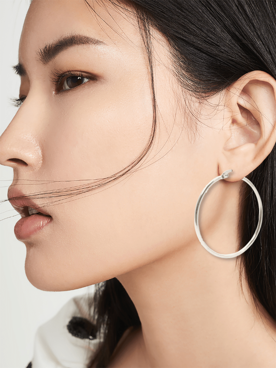 Ieke stainless steel oorringen zilver