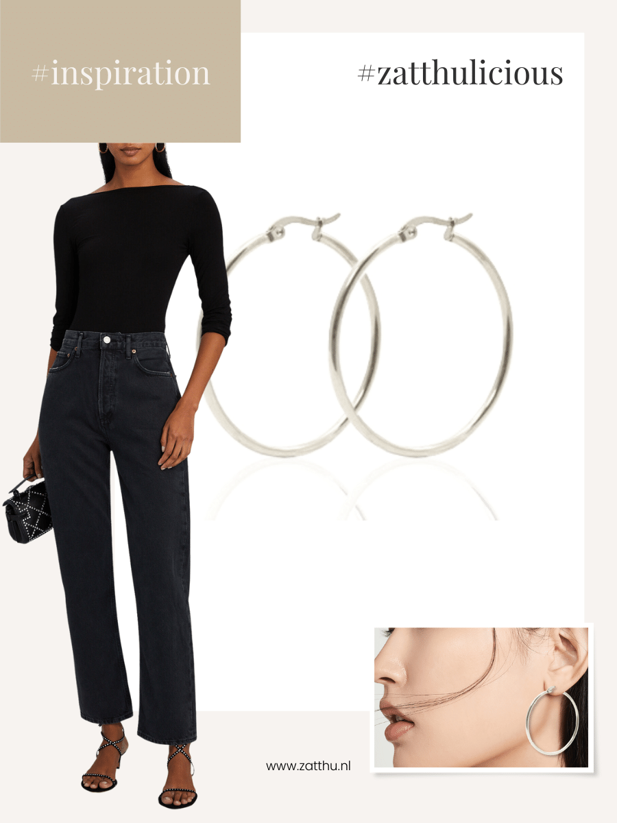 Ieke stainless steel oorringen zilver