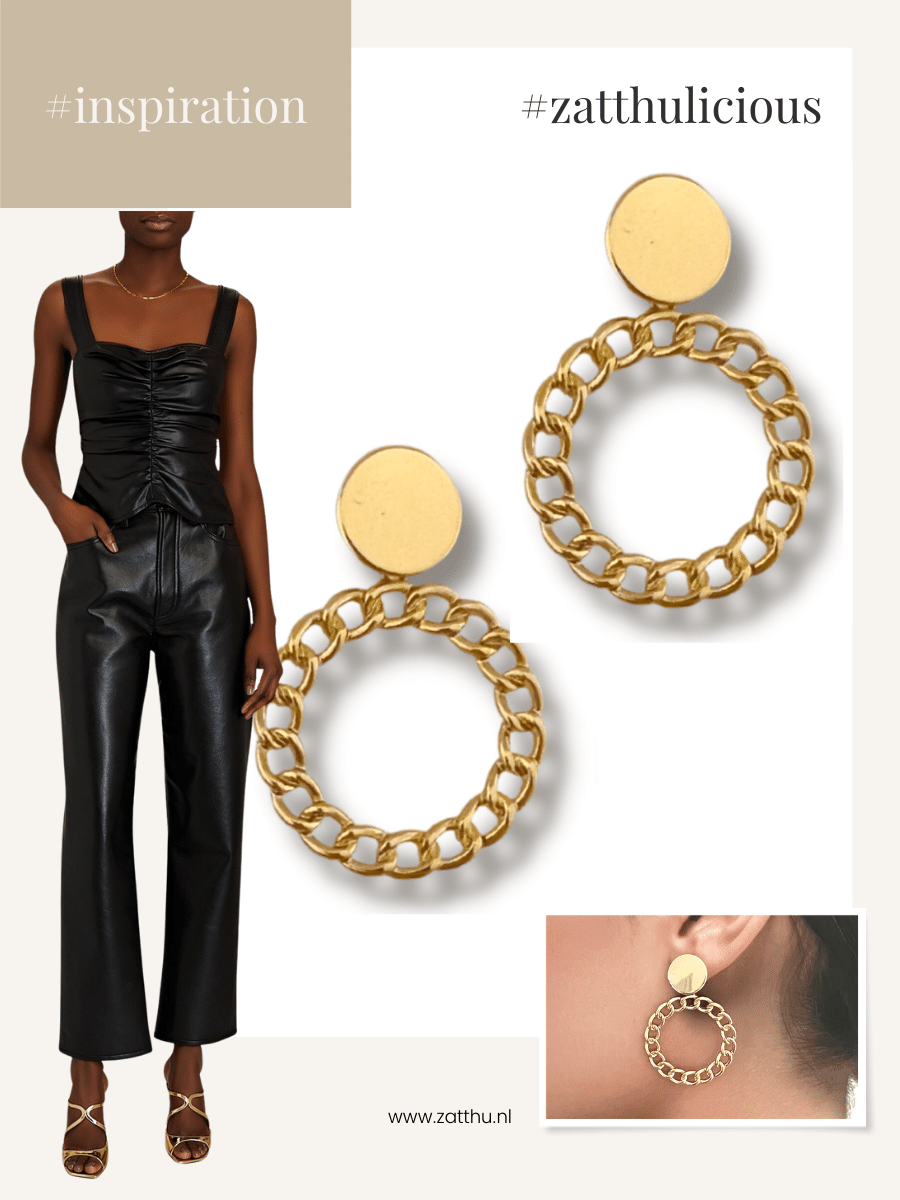 Iena statement oorbellen schakel goud