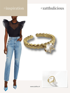 Ieva ring met kristal goud