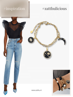 Jadi armband met zwarte bedels