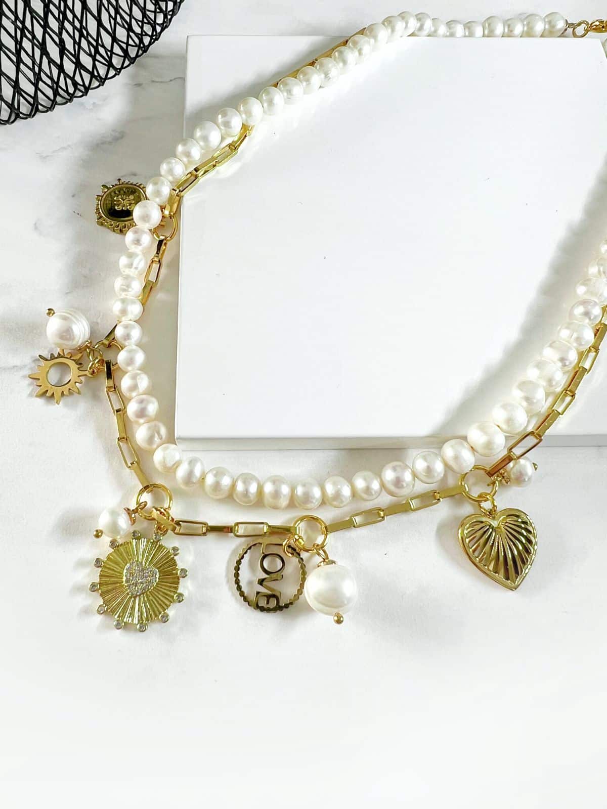 Jesa schakelketting met parels