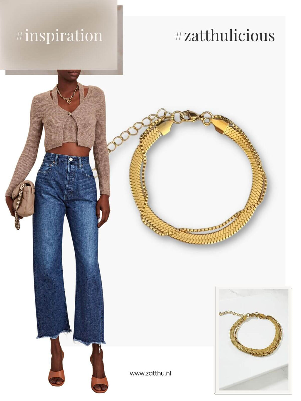 Jica herringbone armband large