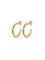 Jins oorbellen met zirkonia