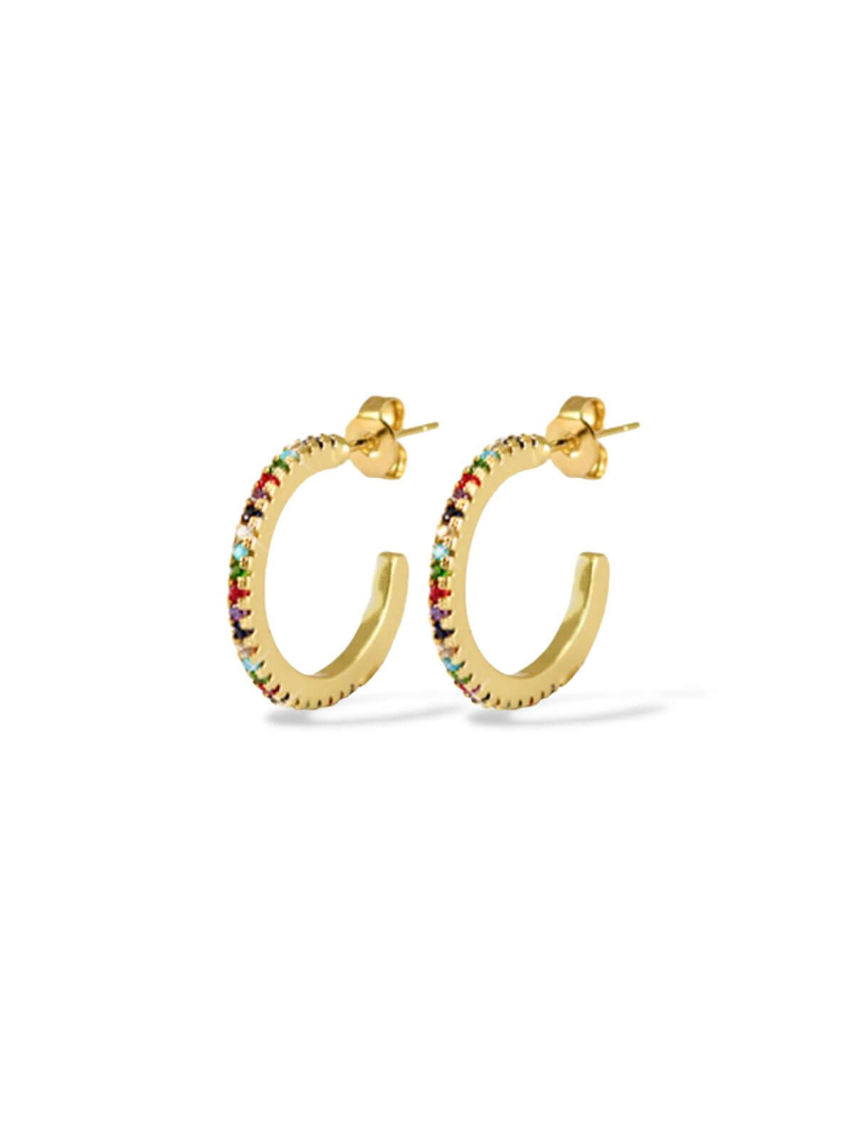 Jins oorbellen met zirkonia