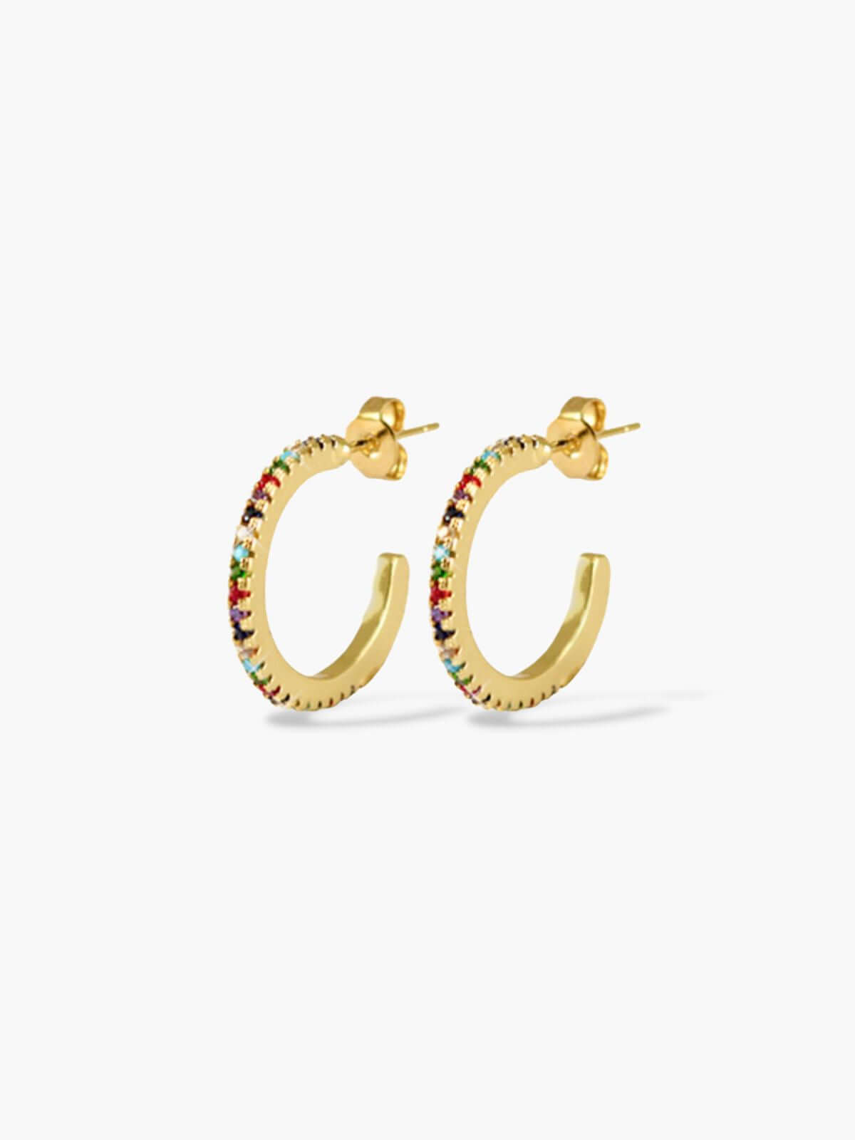 Jins oorbellen met zirkonia